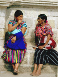 33 Gossiping in front of the Church in Chichicastenango of Guatemala 800