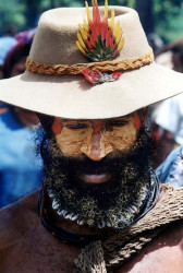 85 Painted Warrior Wearing a Felt Hat 800