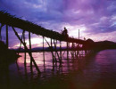 20 Bamboo bridge crossing the Mekong River at sunset in Thailand 800