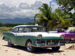1957 ford 4 door fairlaine taxi at the beach in trinidad 800
