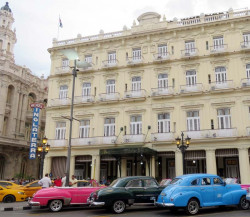 taxis in front of hotel inglatera  havana 2 800