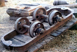 40 small trolley abandoned on the side of the tracks in thailand 800