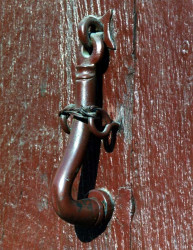 114 painted iron door knocker photograph from mexico 800