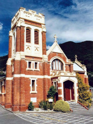 3 red brick church near queenstown  new zealand 800