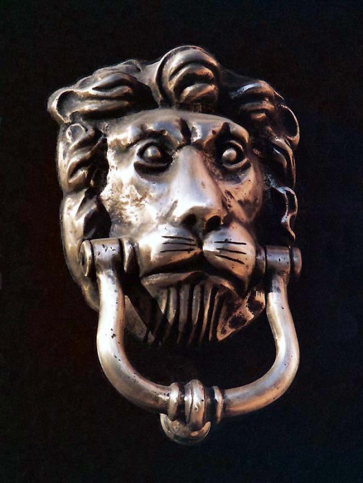 6 Polished antique lion from a door in Ouro Preta  Brazil 800