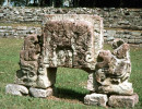 18 mayan carved rocks at the ruins of copan