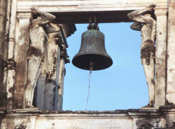 50 lone bell in a colonial church in guatemala