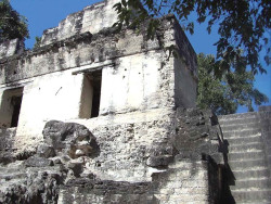 30 corner of the main acropolis at tikal in guatemala