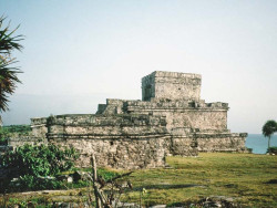 15 mayan temple overlooking the caribbean sea in mexico
